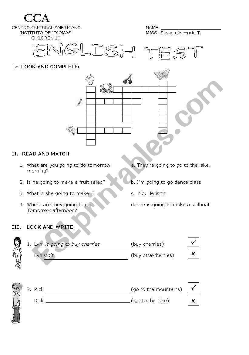 english test for beginners worksheet