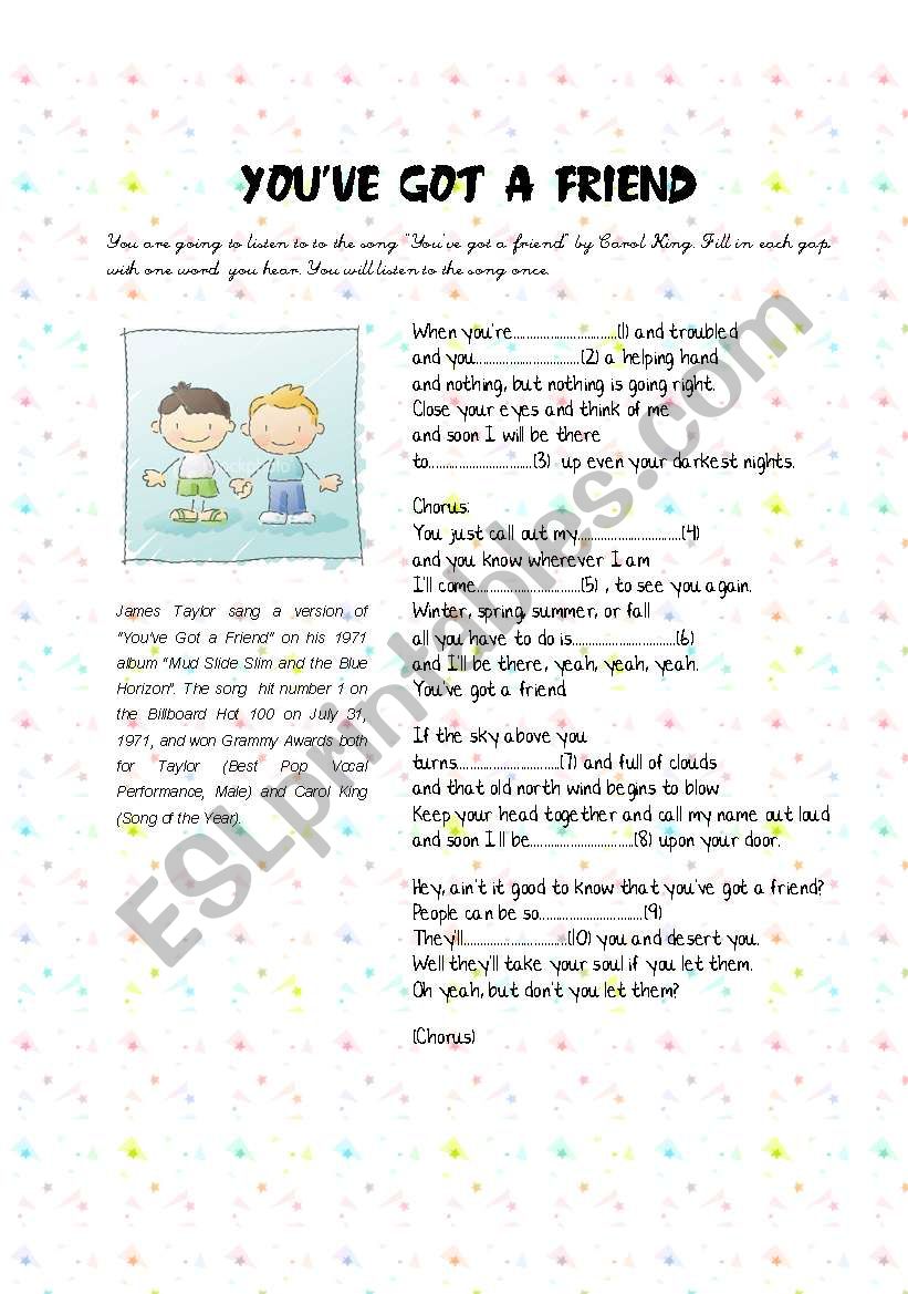 YouÂ´ve got a friend by Carol King