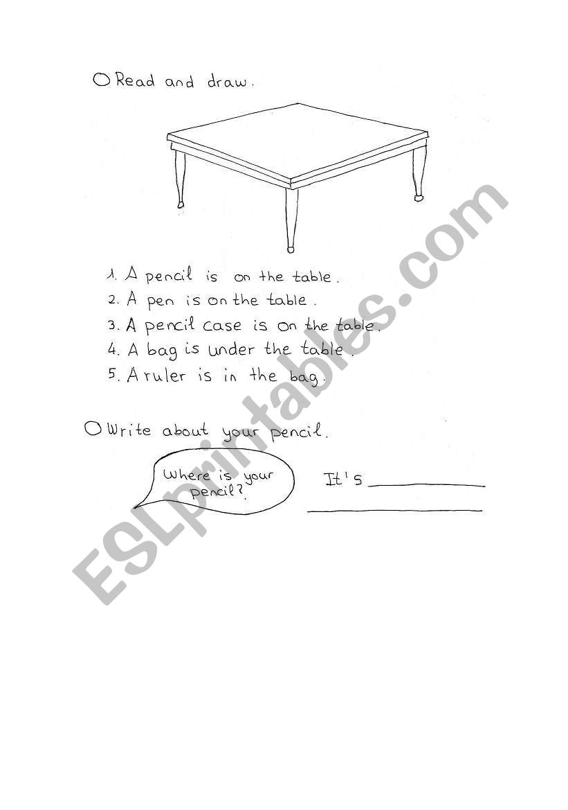 draw school stuff worksheet