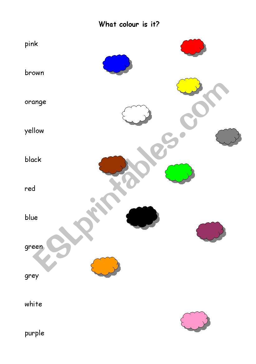 colours worksheet