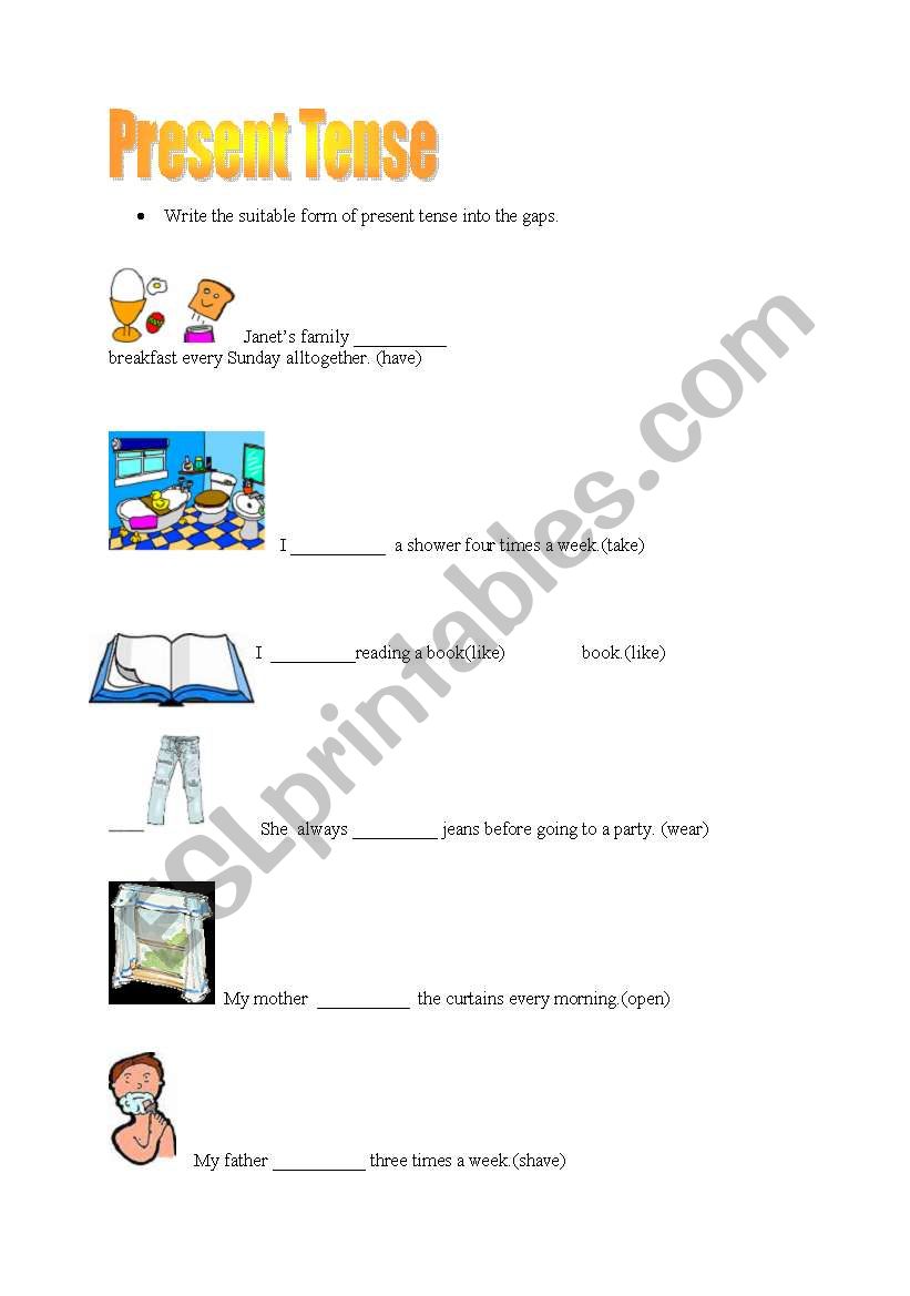 present tense worksheet