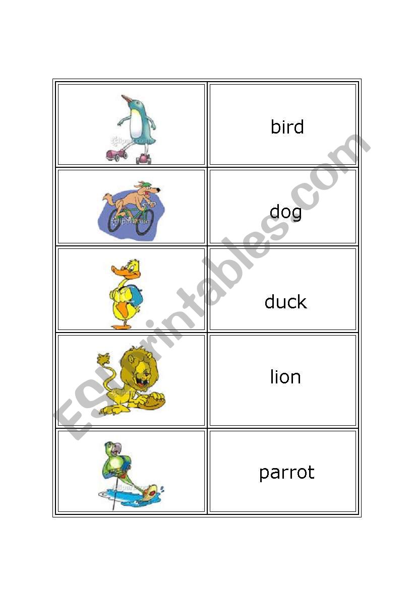 play with animals cards worksheet