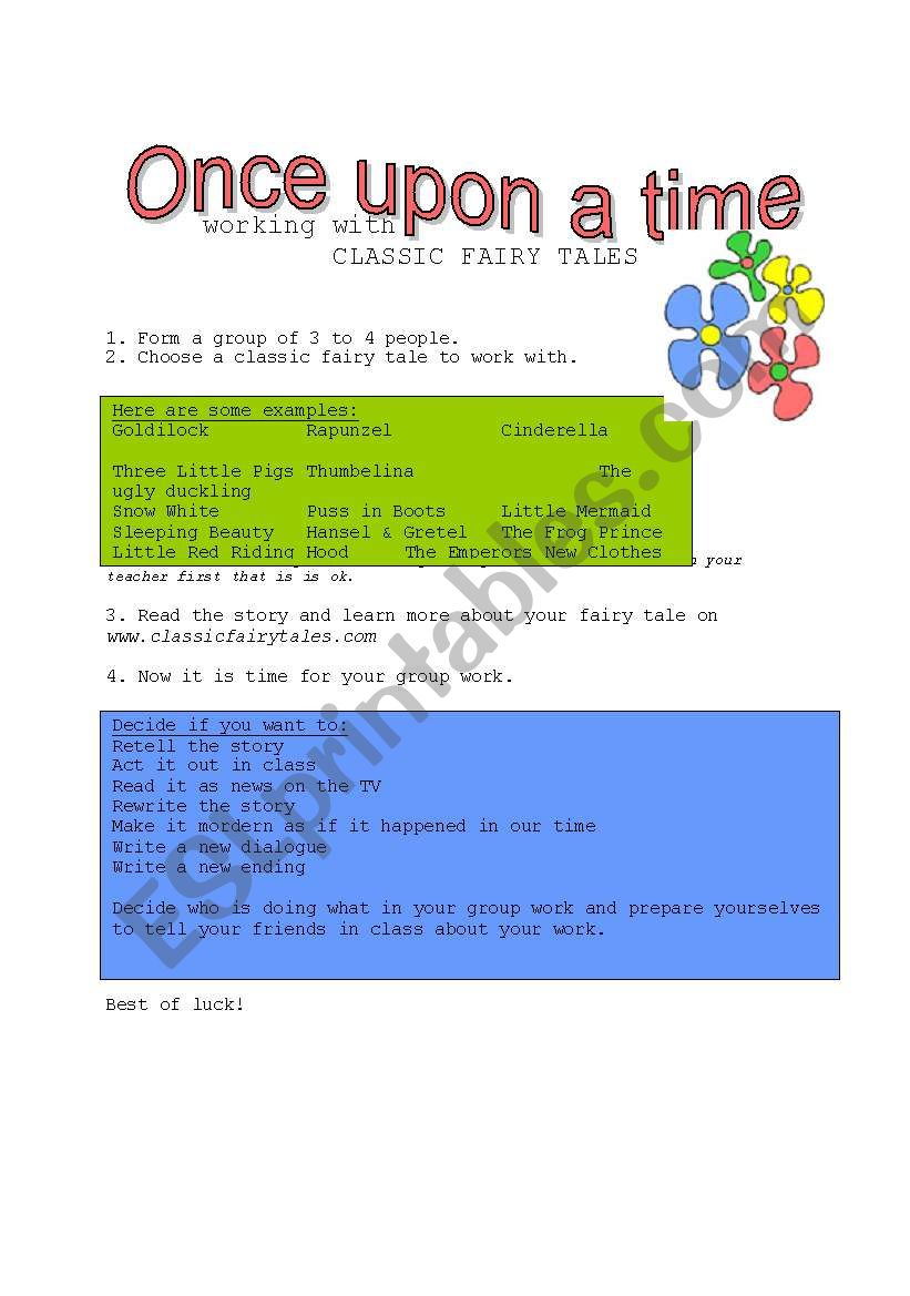 Once upon a time - working with classic fairy tales