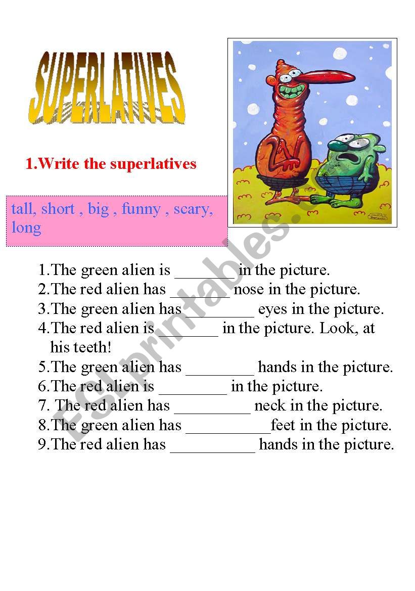 SUPERLATIVES worksheet