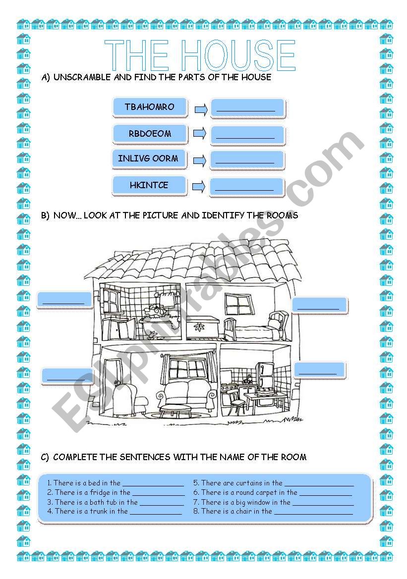 THE HOUSE worksheet