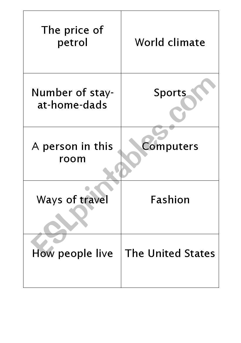 Prediction cards- will worksheet