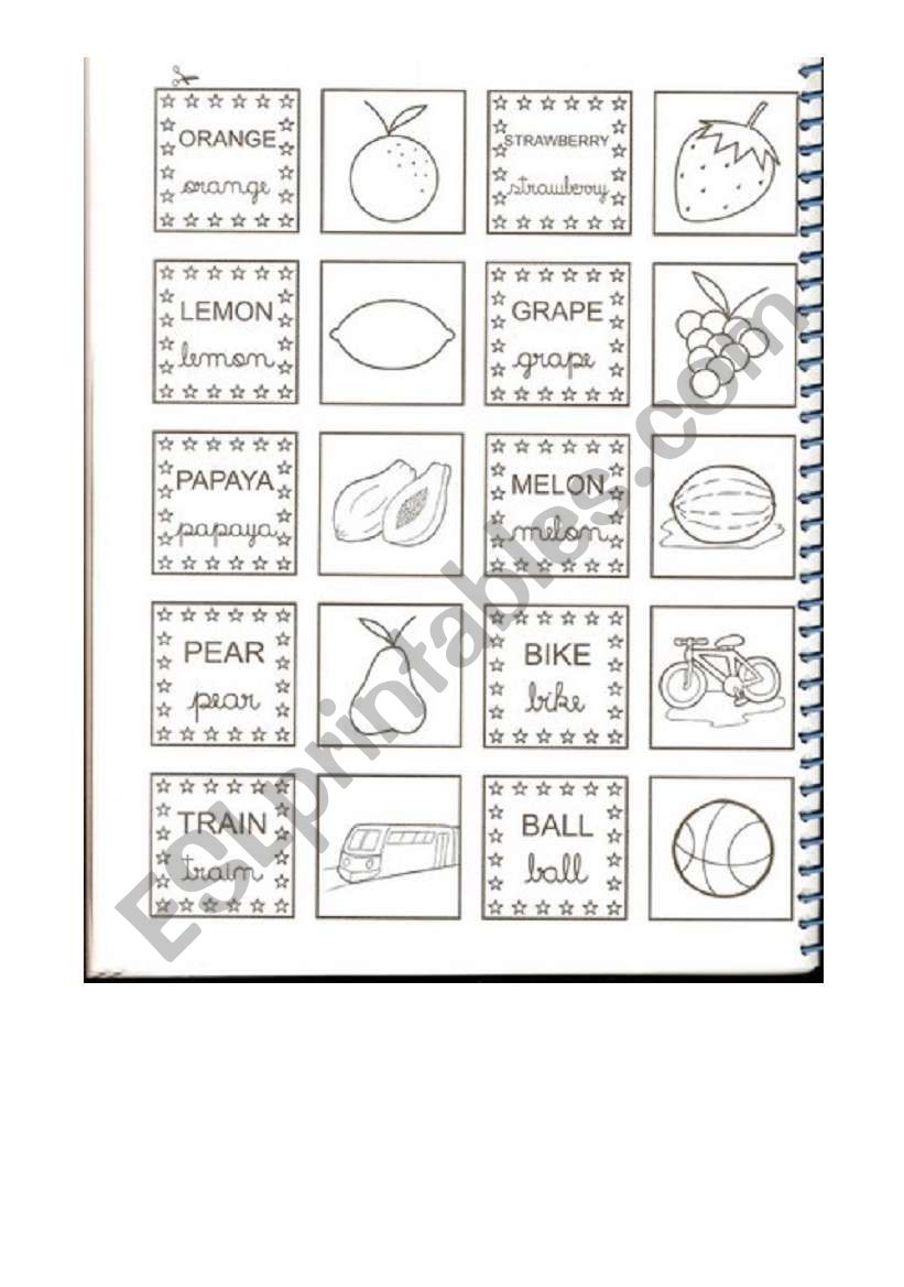 memory game worksheet