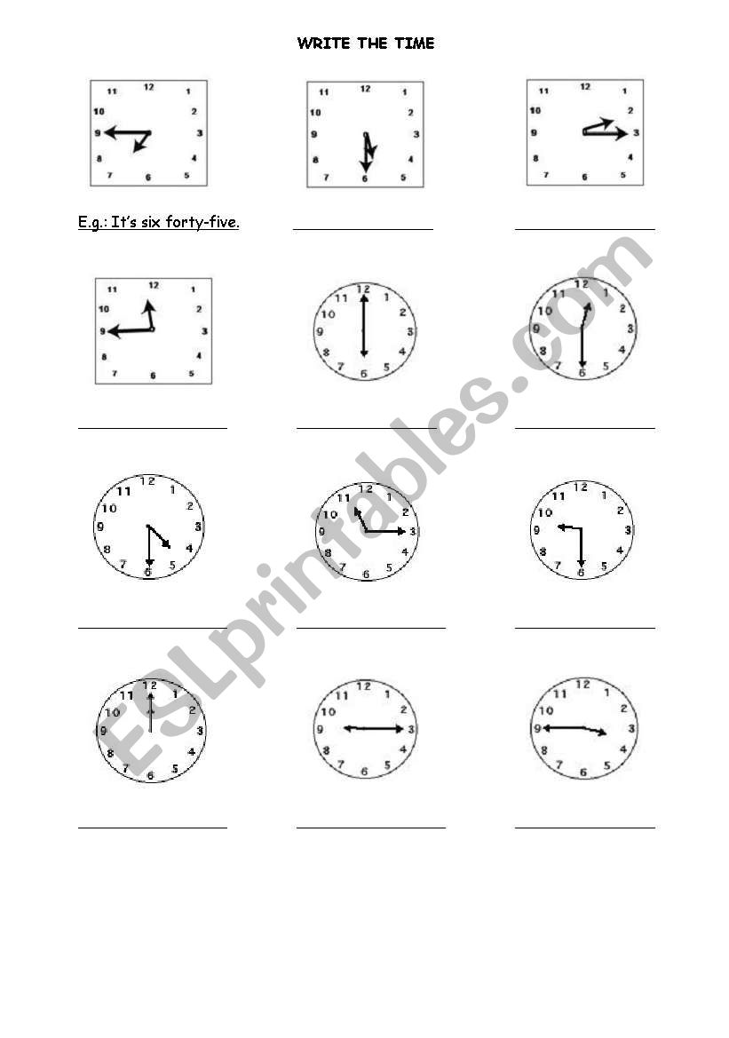 What is the time? worksheet