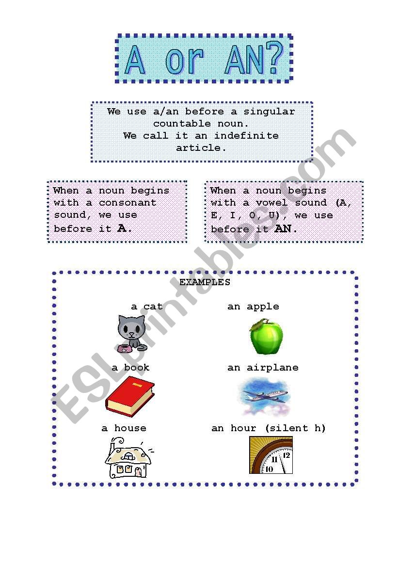 Articles Part One  worksheet