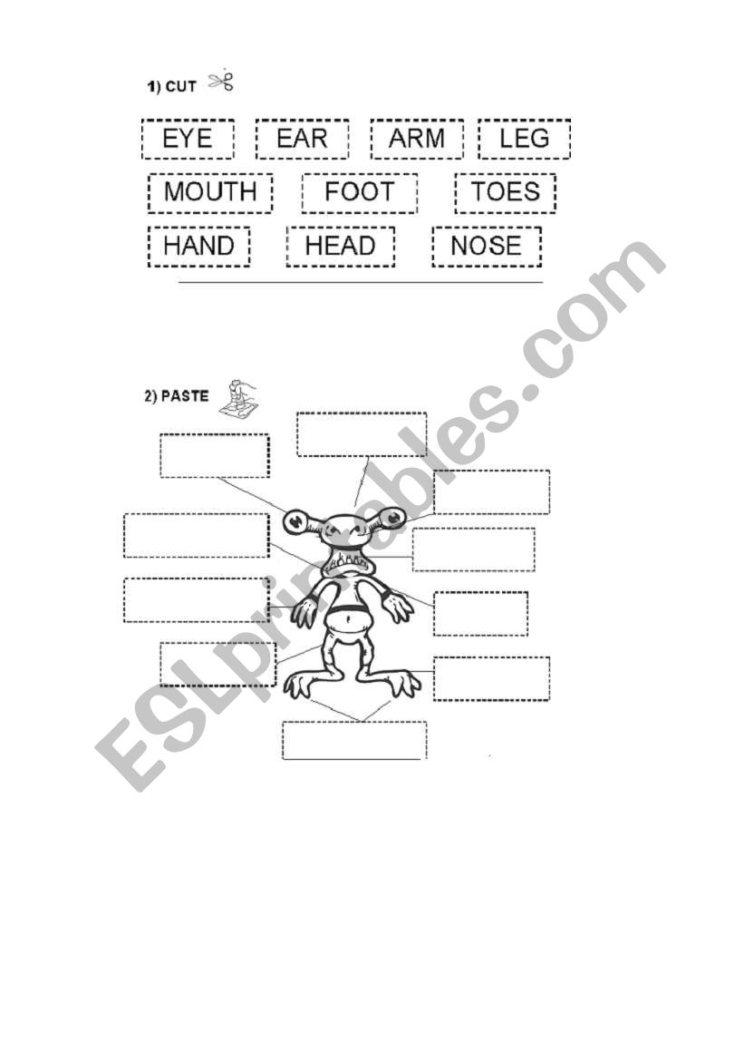 BODY PARTS worksheet