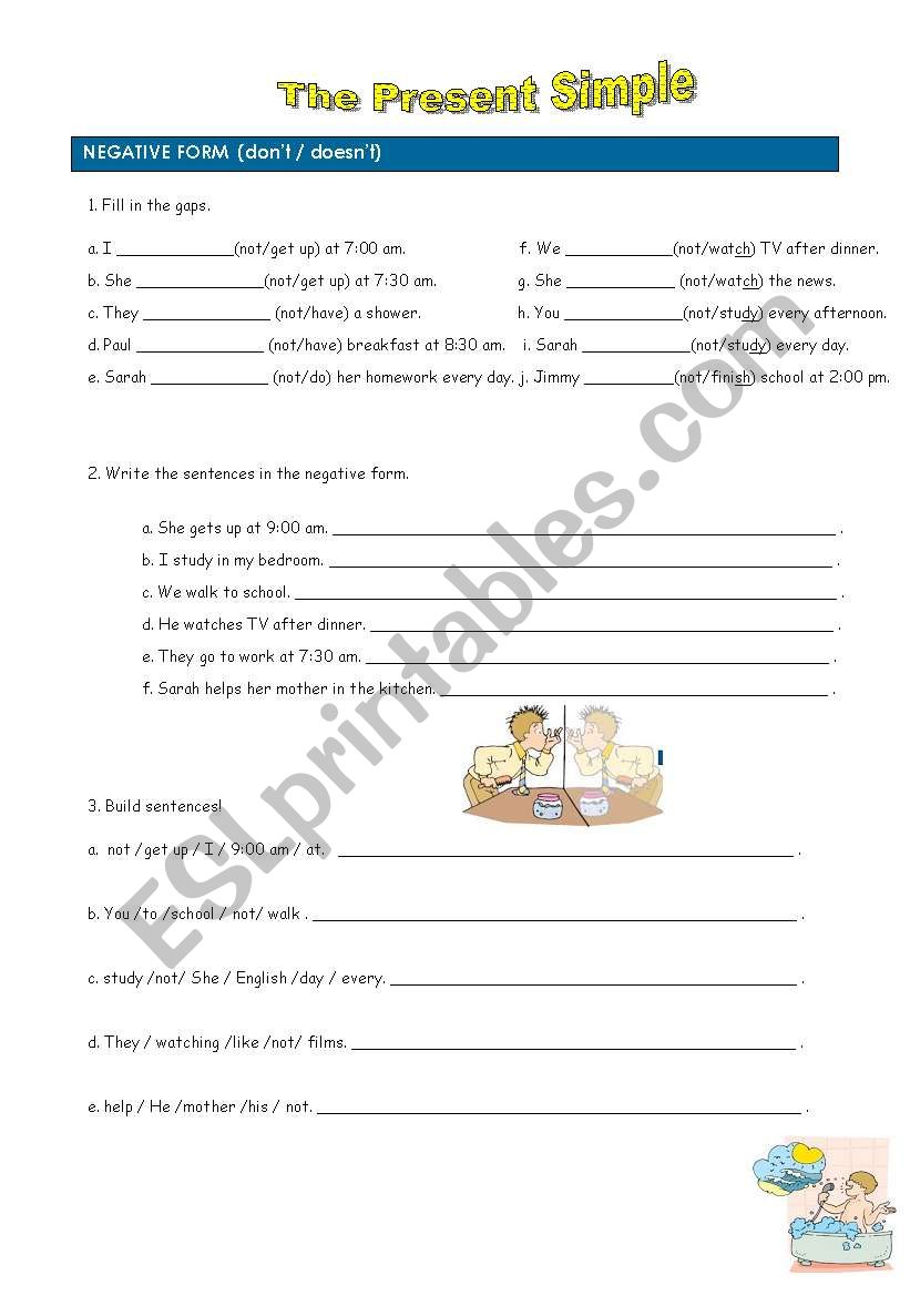 Present Simple - negative form Present Simple - negative form