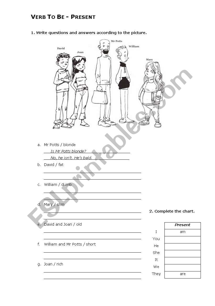 Verb To Be - Present worksheet