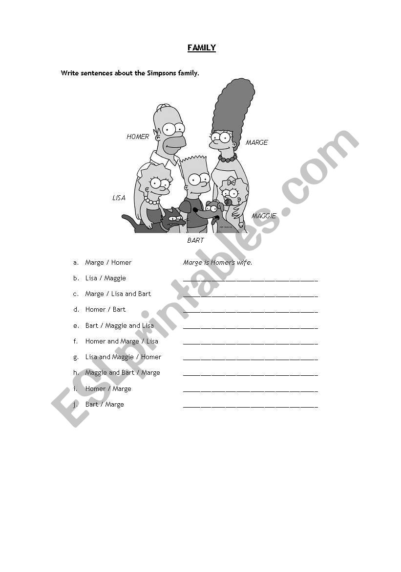 family worksheet