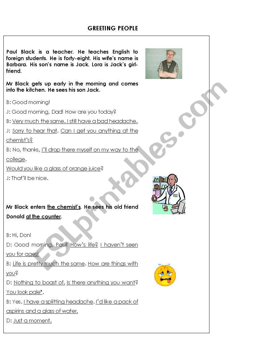 Greeting People 1 worksheet