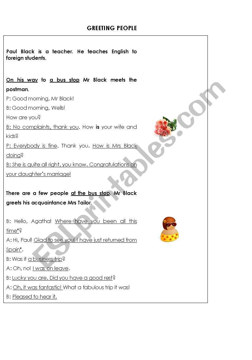 Greeting People 2 worksheet