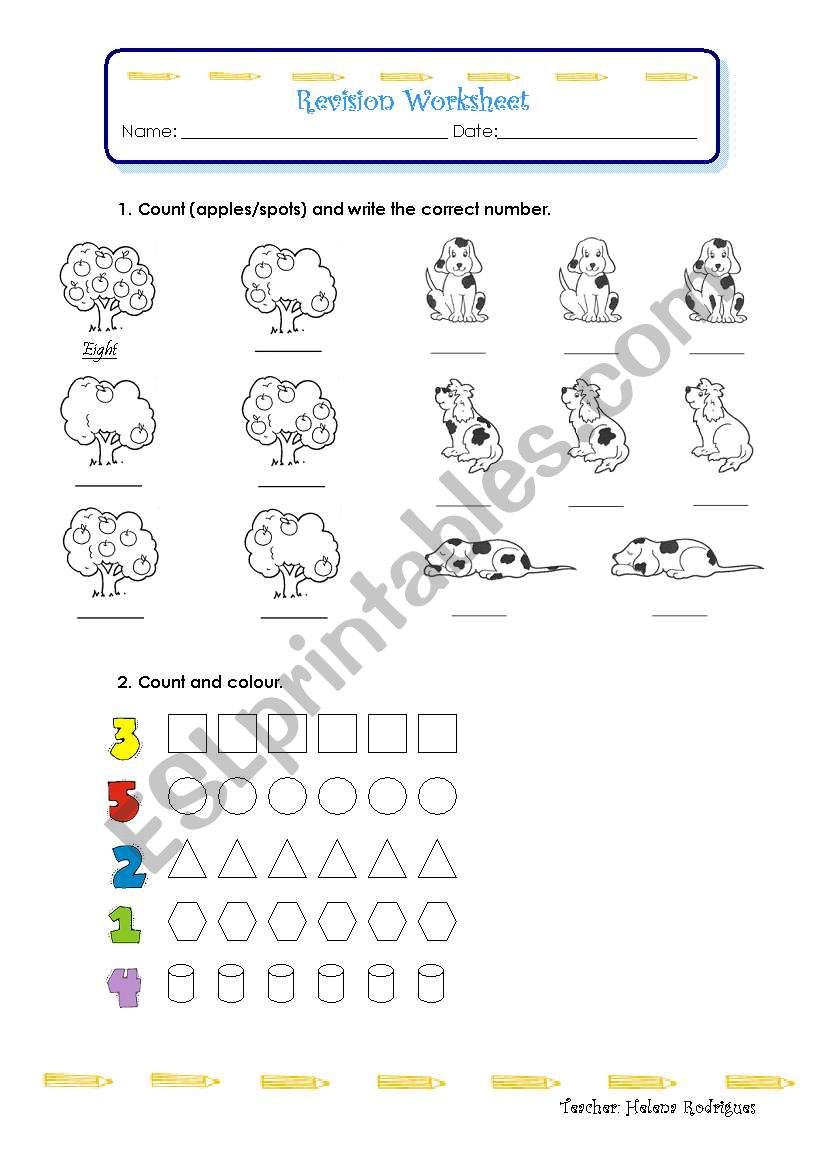 Revision Worksheet worksheet