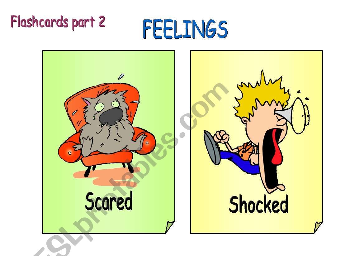 FEELINGS - flascards pt. 2 worksheet