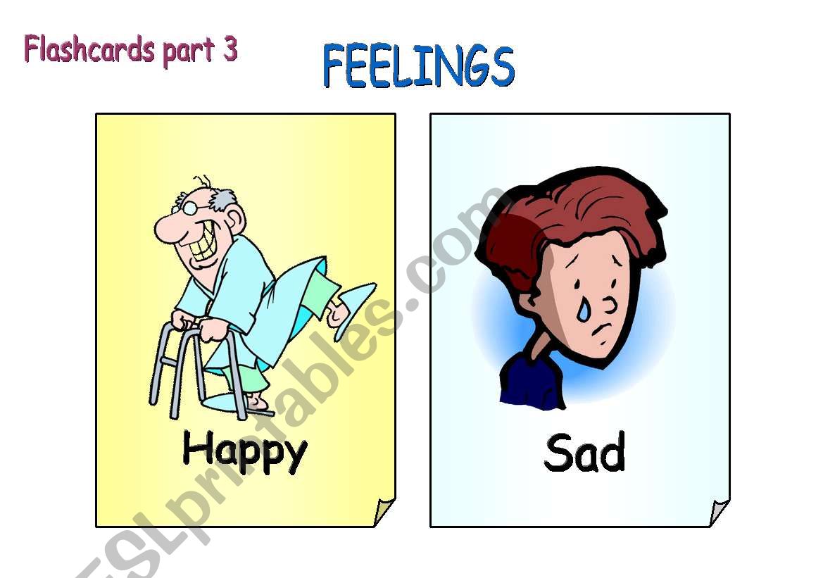 FEELINGS - flashcards pt. 3 worksheet