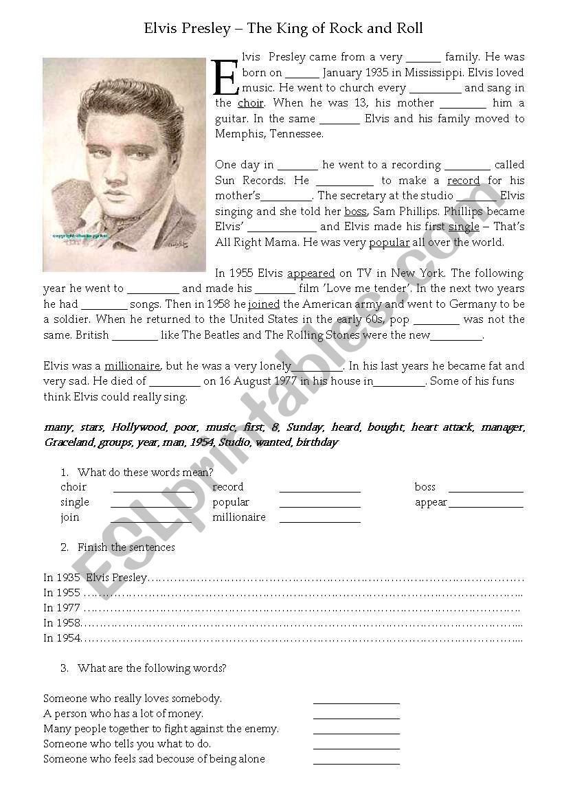 elvis-presley-esl-worksheet-by-smagnes