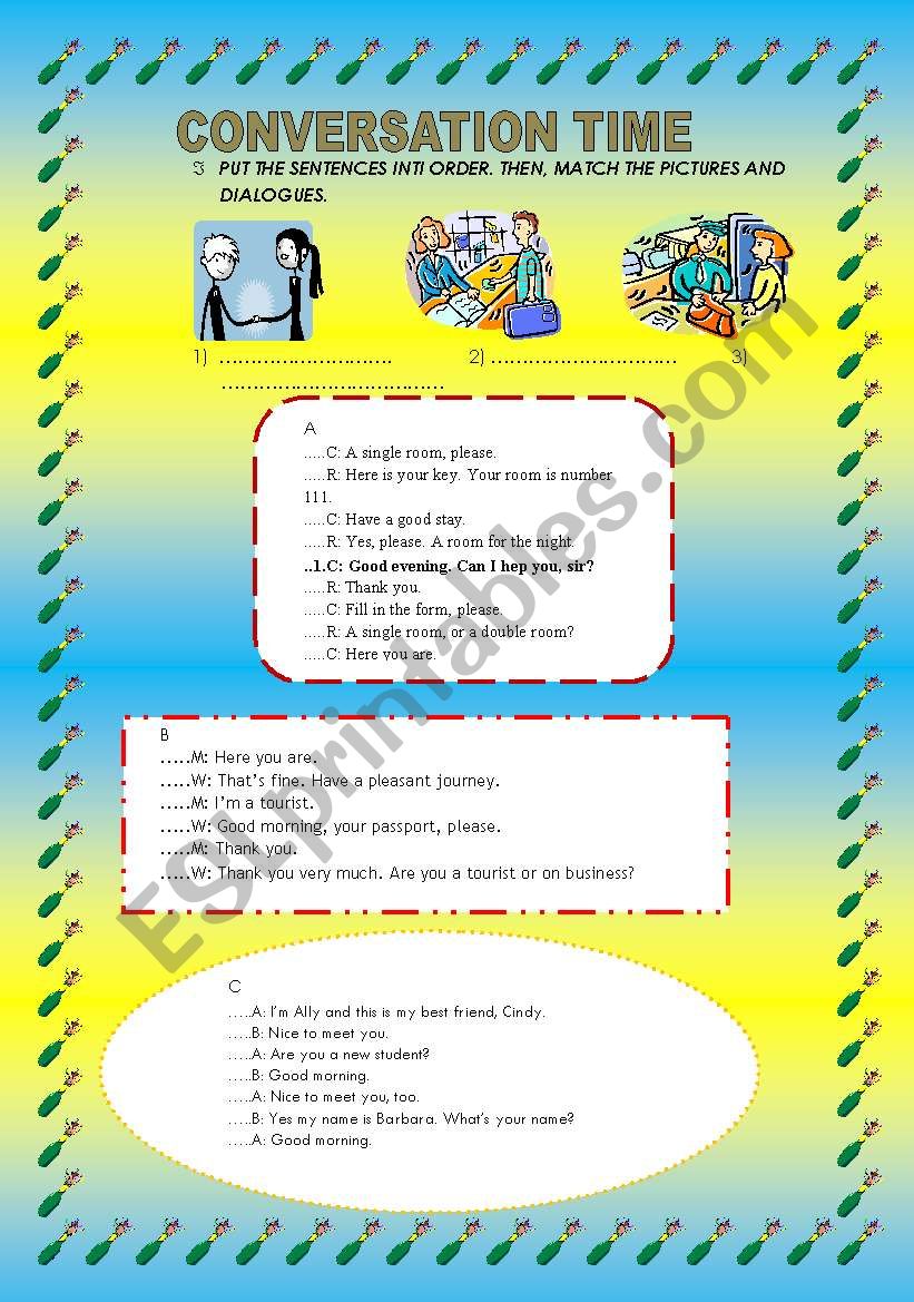 conversation time worksheet