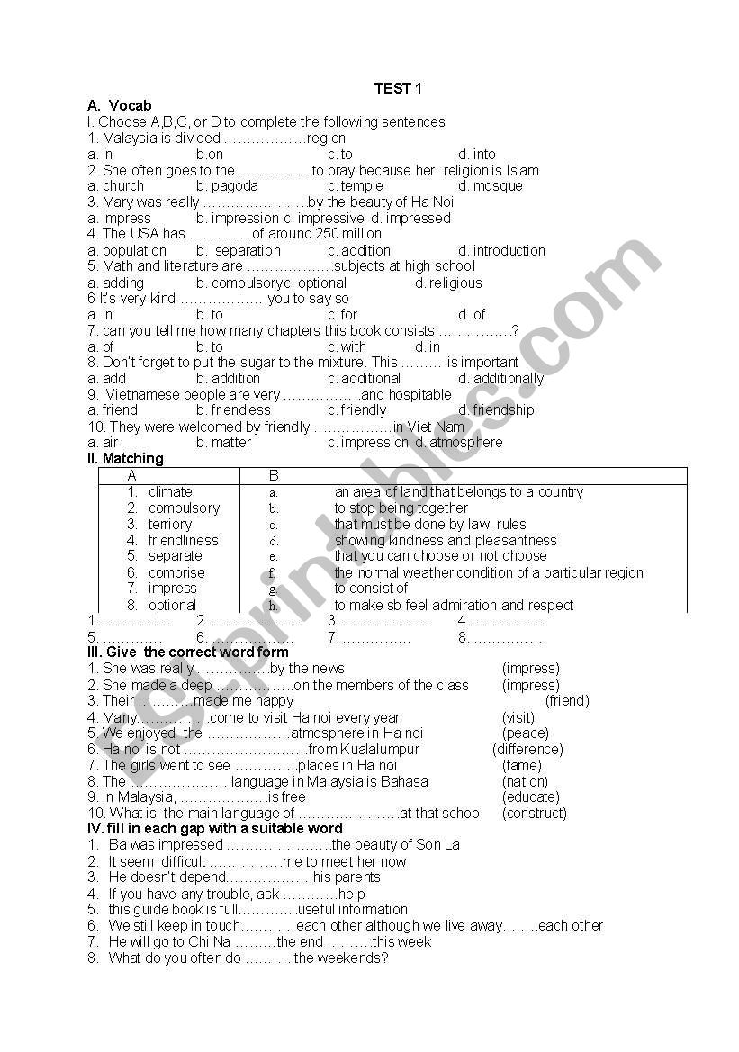 grade 9 worksheet