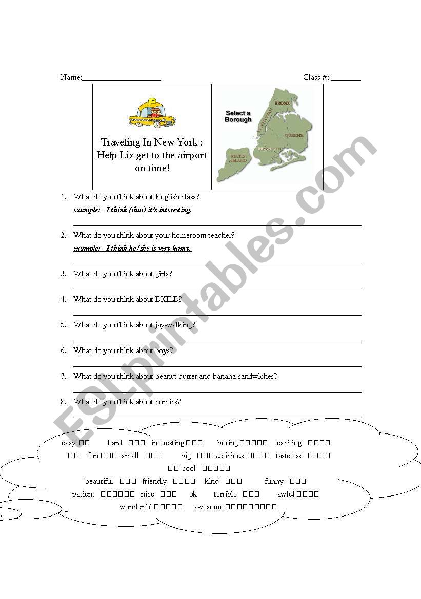 What do you think? worksheet