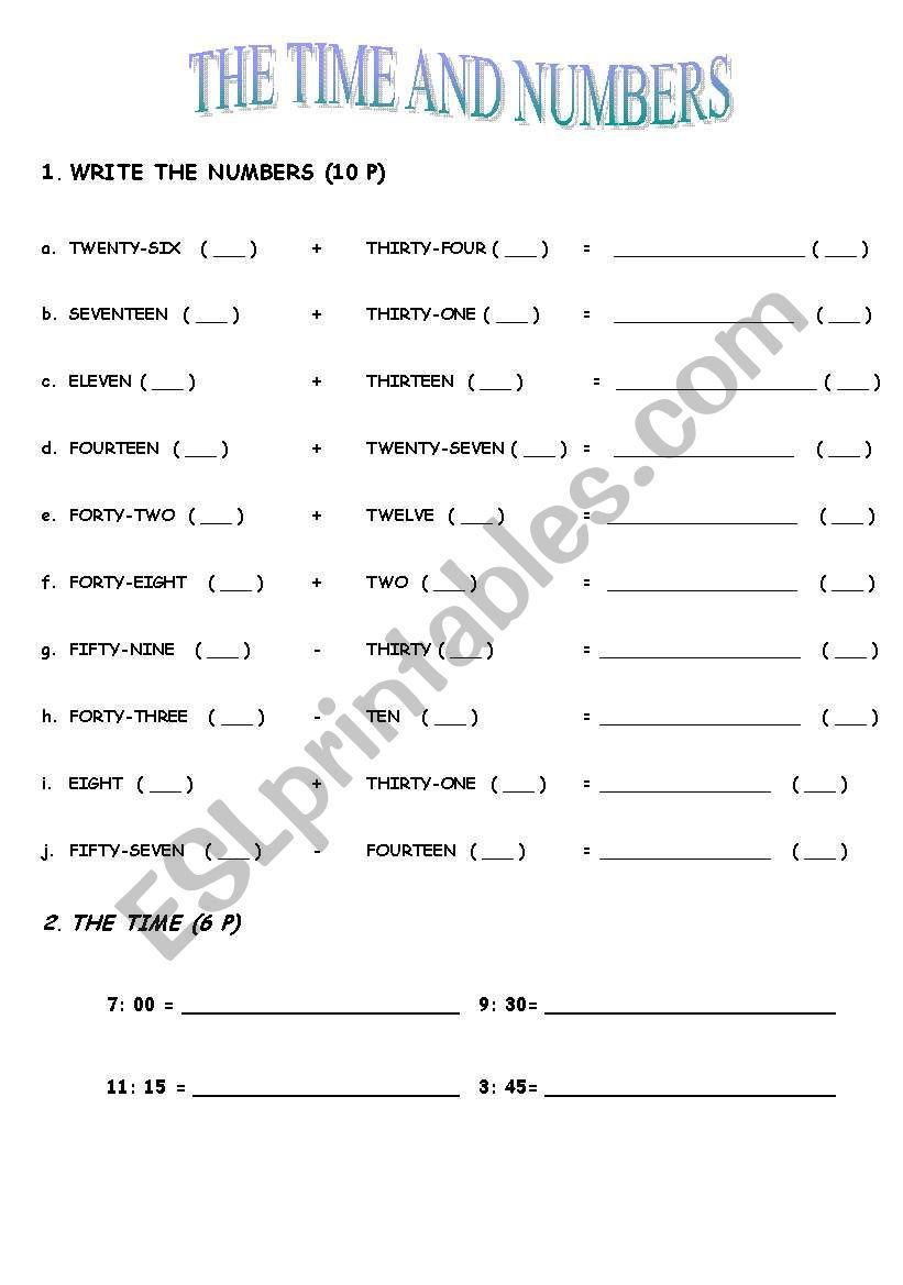 THE TIME  worksheet