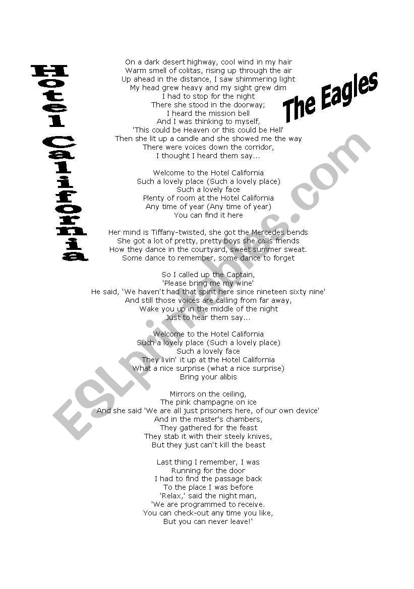 Hotel California by The Eagles