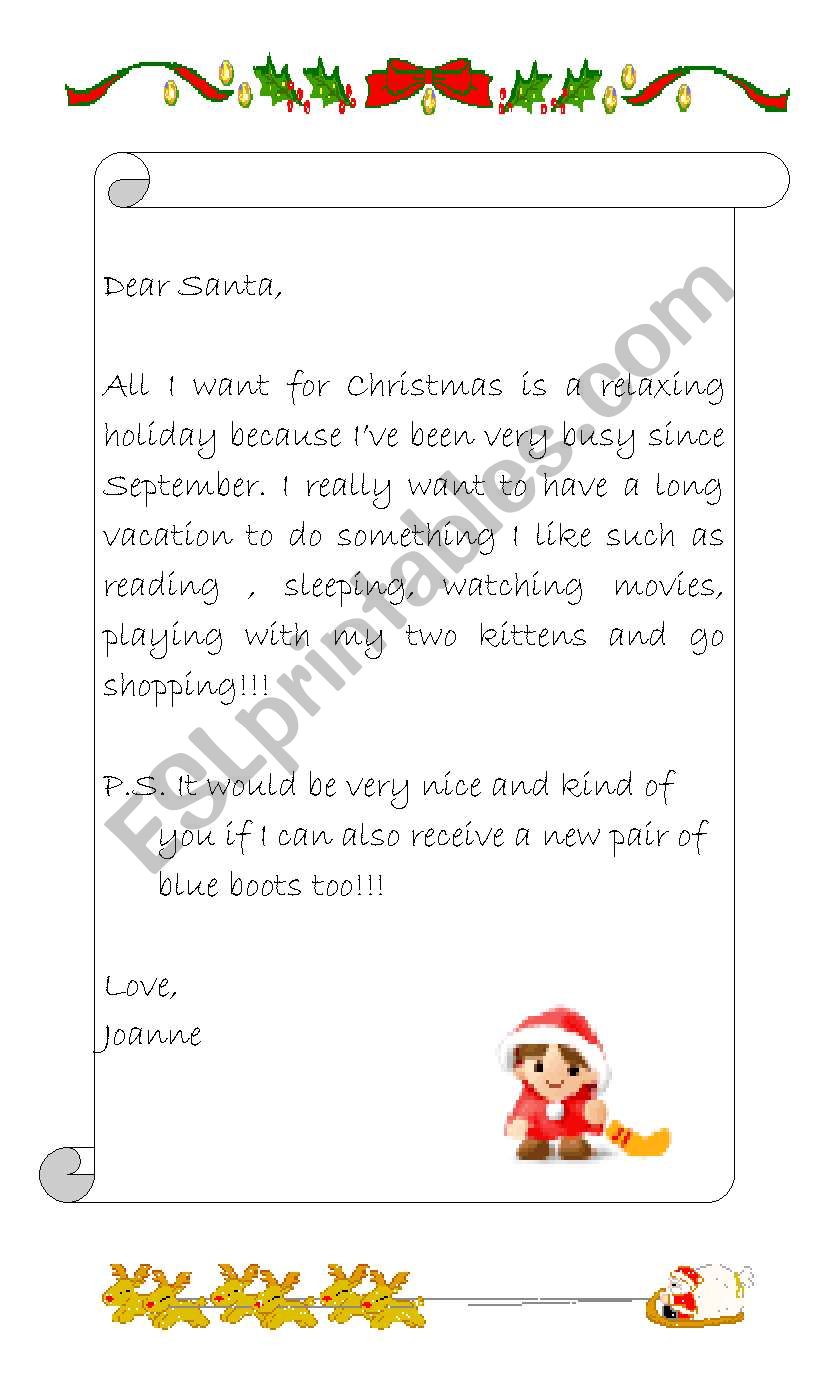 A Letter to Santa worksheet