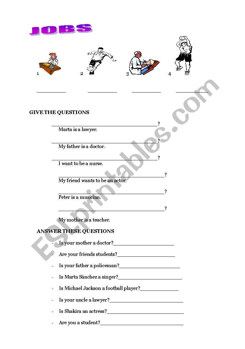 WHAT DO YOU DO? worksheet