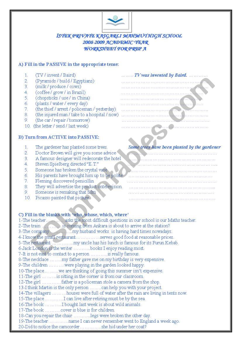 passive voice and relative pronouns