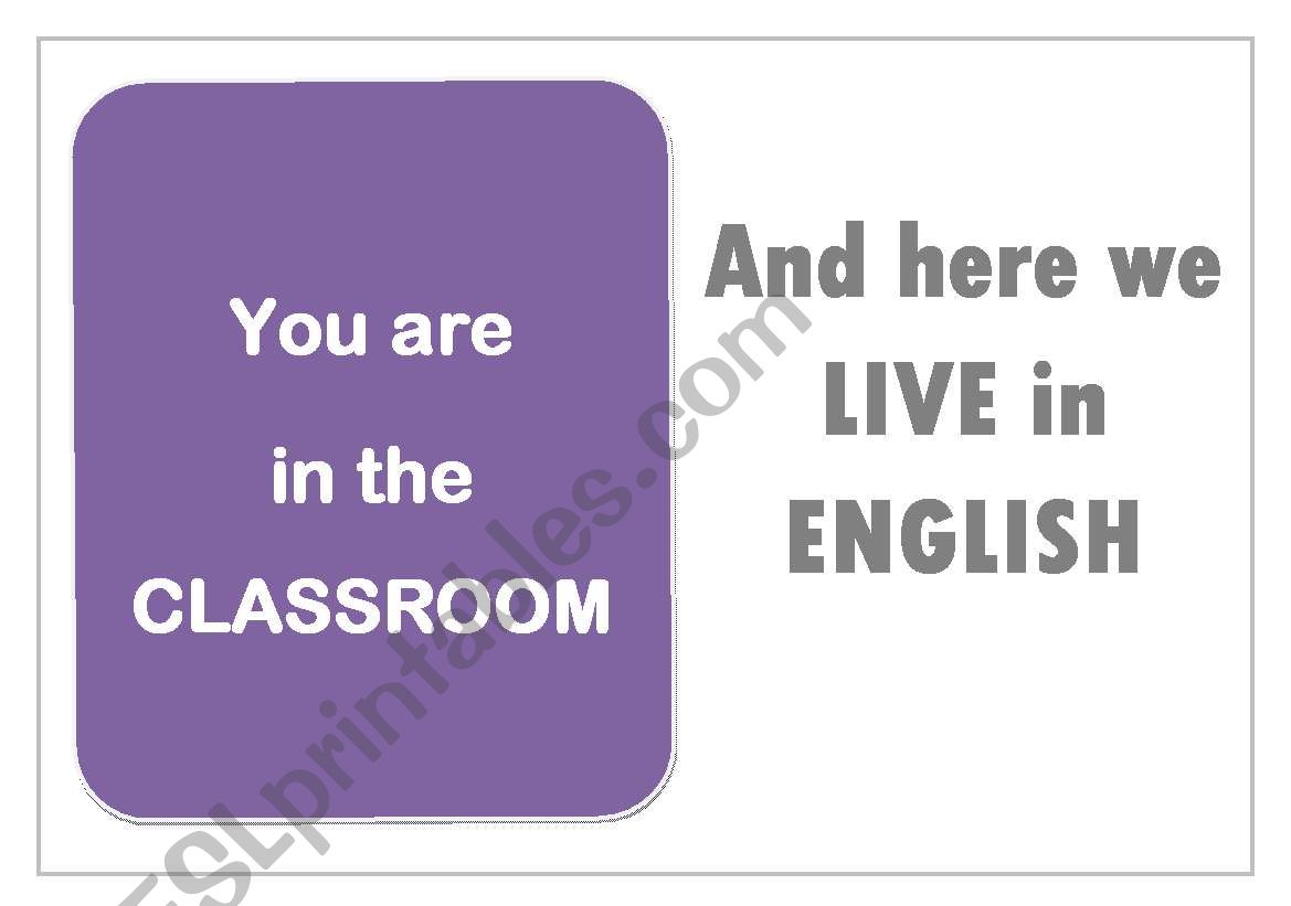 Motivational Poster for English Speaking - Classroom