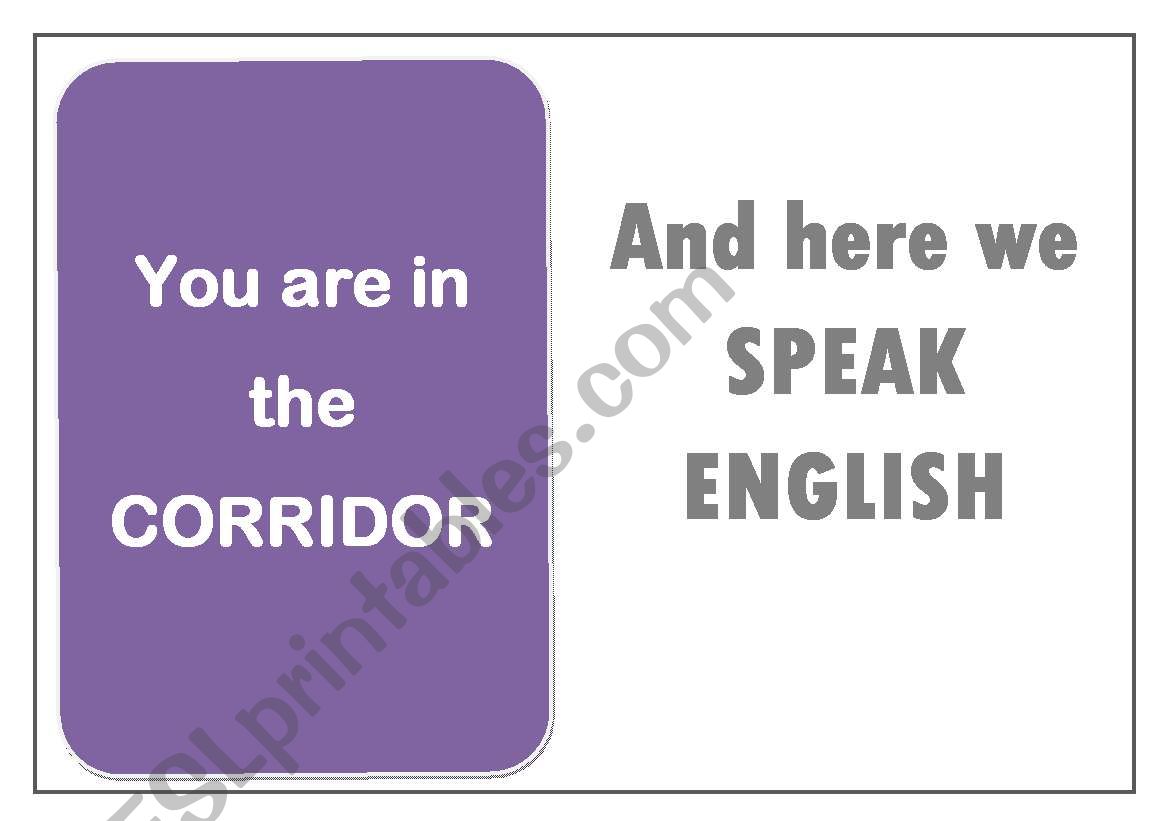 Motivational Poster for English Speaking - Corridor