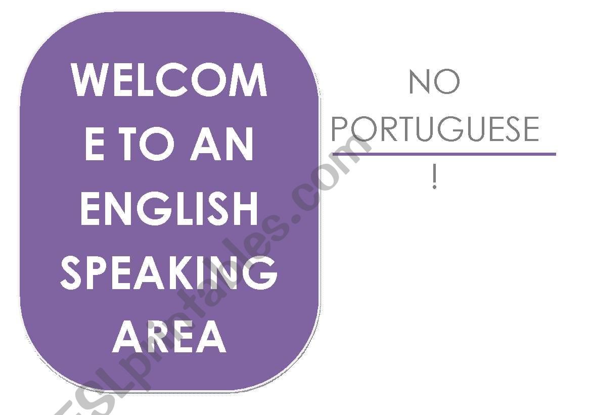 Poster: English Speaking Area worksheet