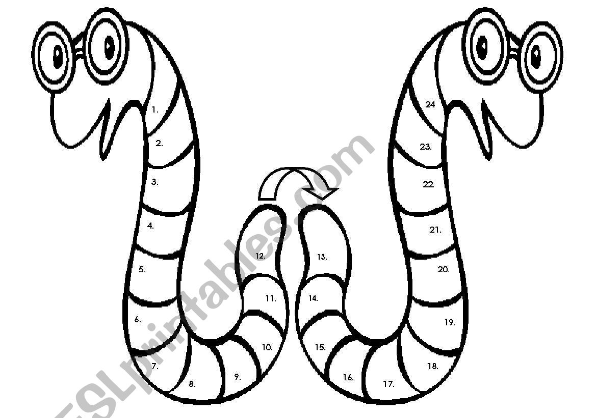 Worm Gameboard Black and White (with simple cards) Worm Gameboard Black and White (with simple cards)