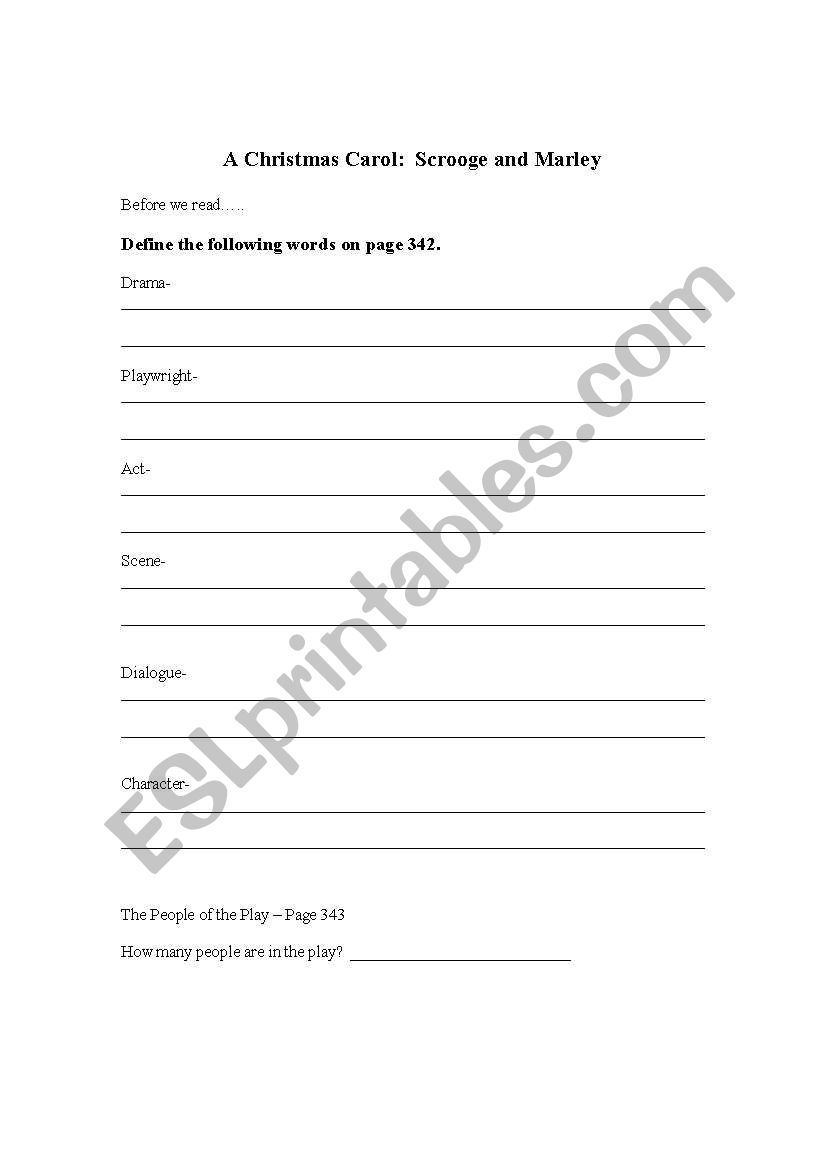  Christmas Carol worksheet