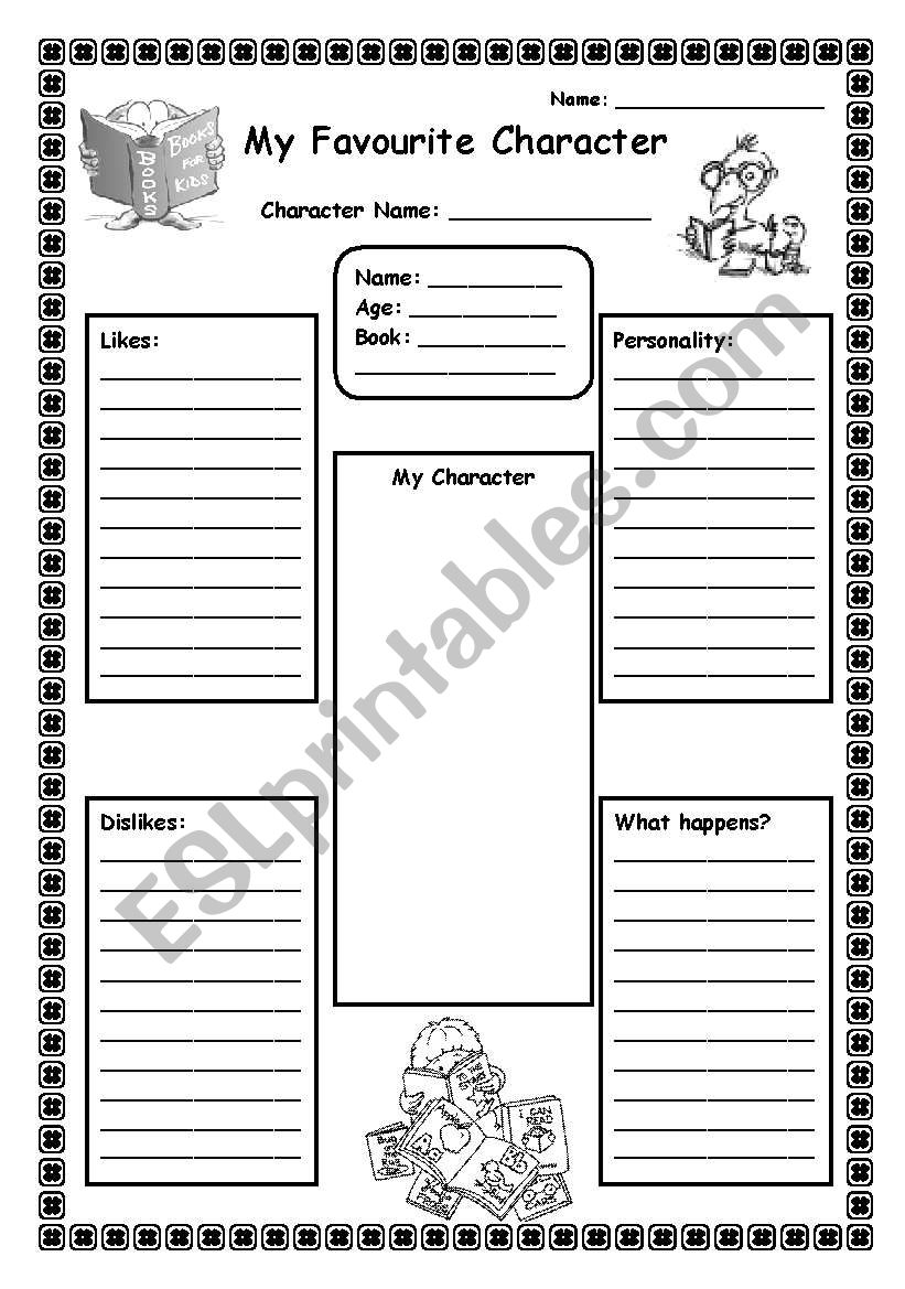 My Favourite Character worksheet