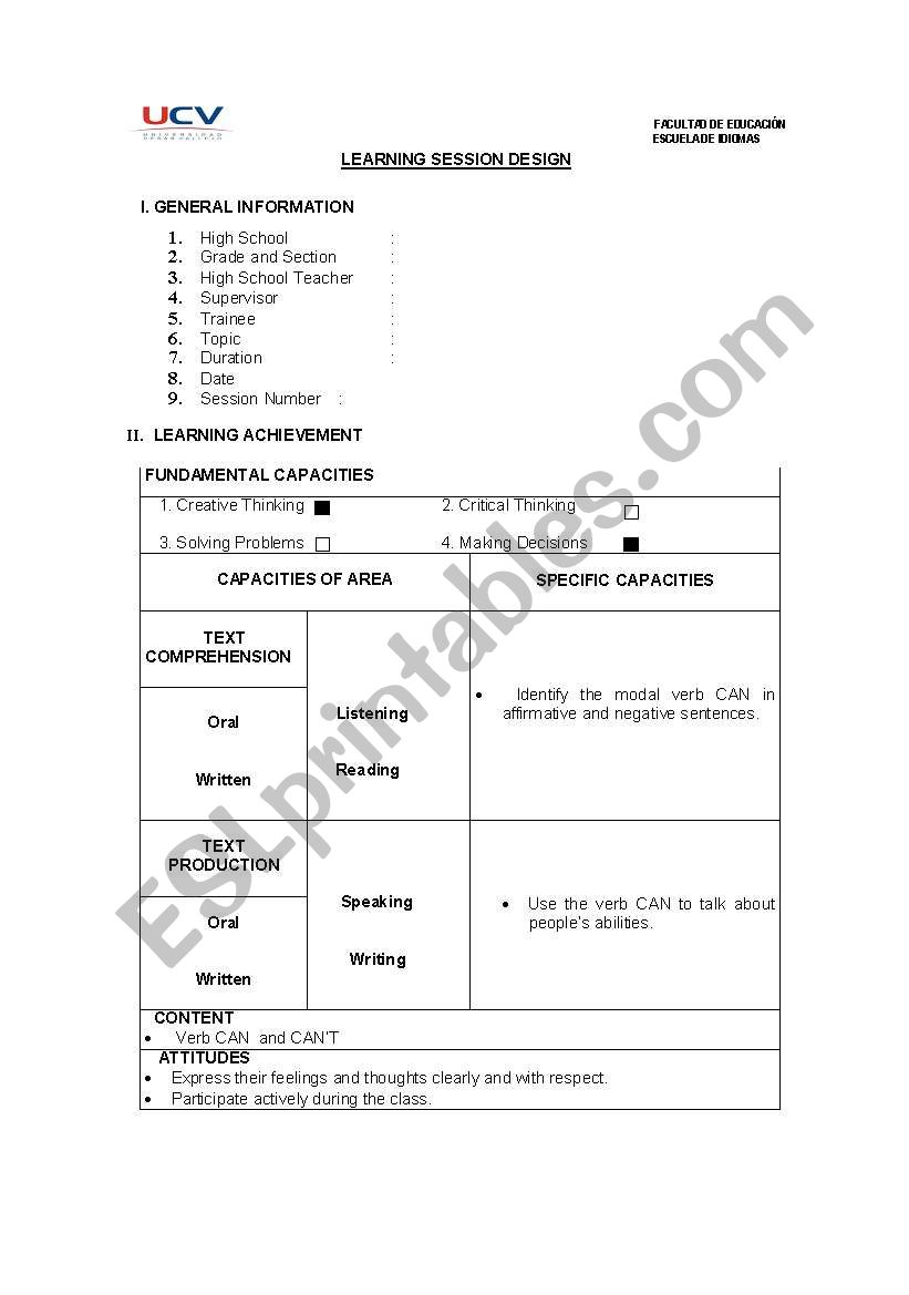 lesson worksheet