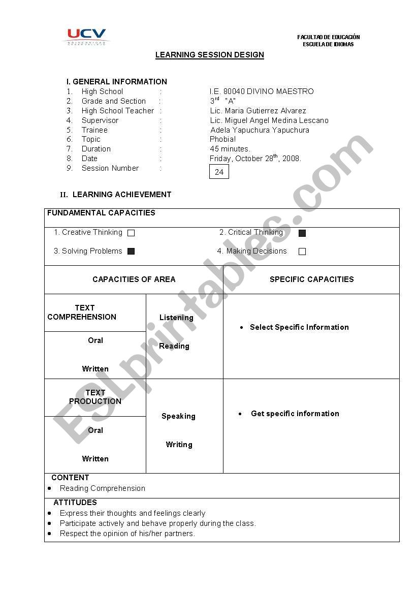 lesson plan worksheet