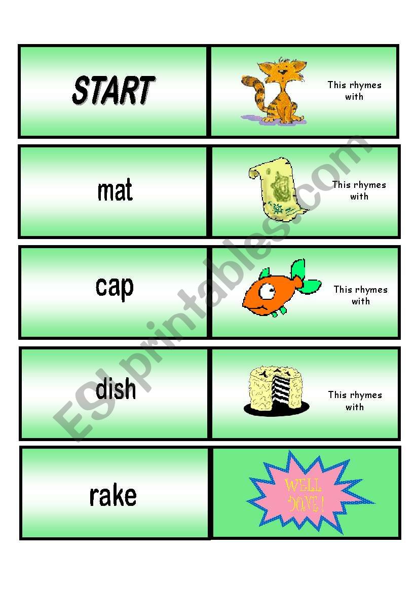 Game: Match the Rhyming Words worksheet