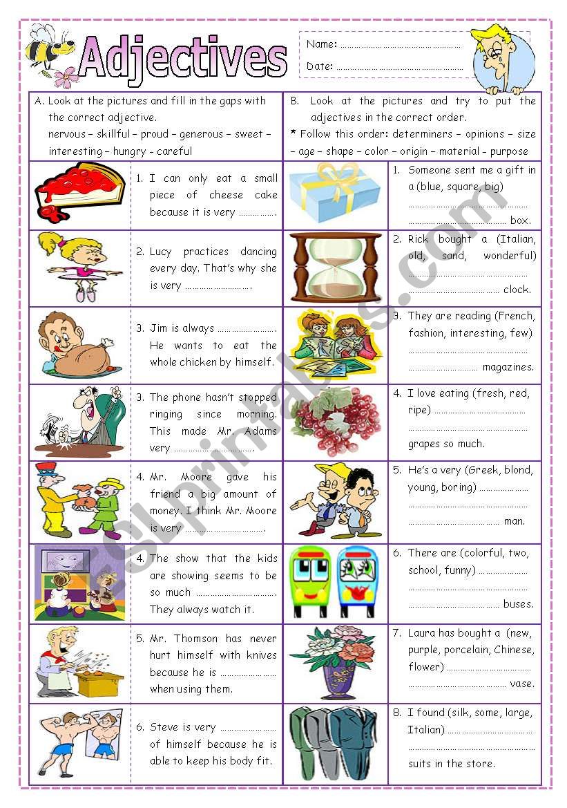 Adjectives 2 worksheet