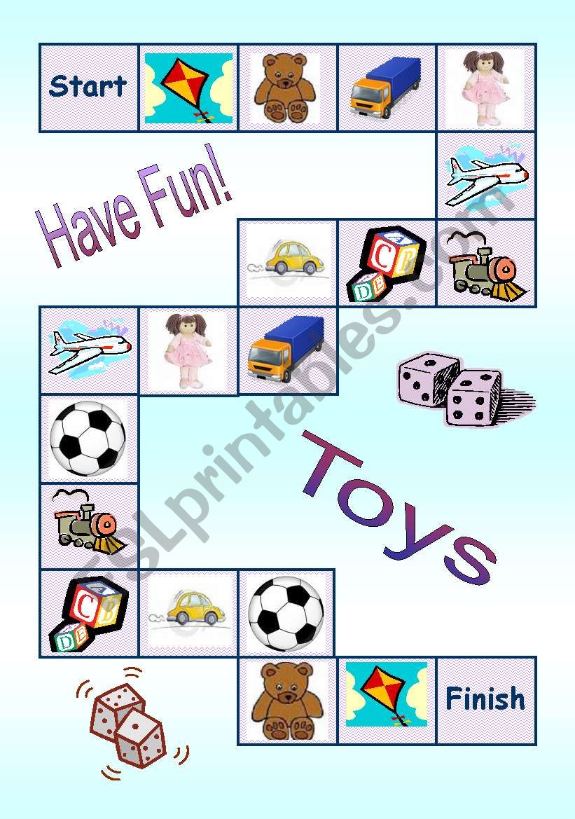 Board game - toys worksheet