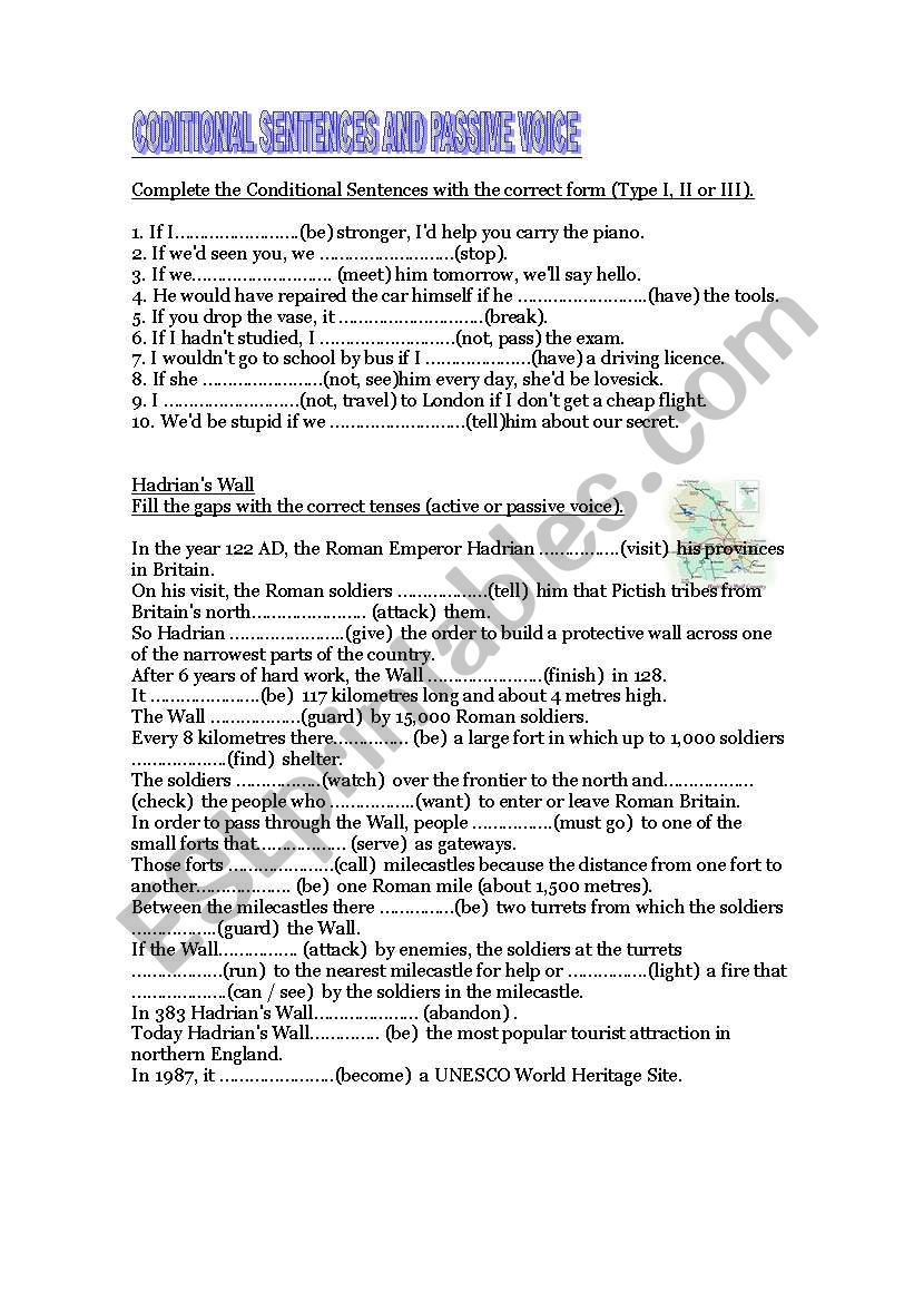 HADRIANS WALL worksheet