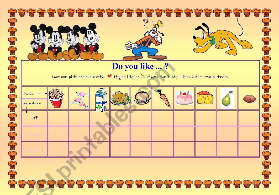 do you like ... ? worksheet