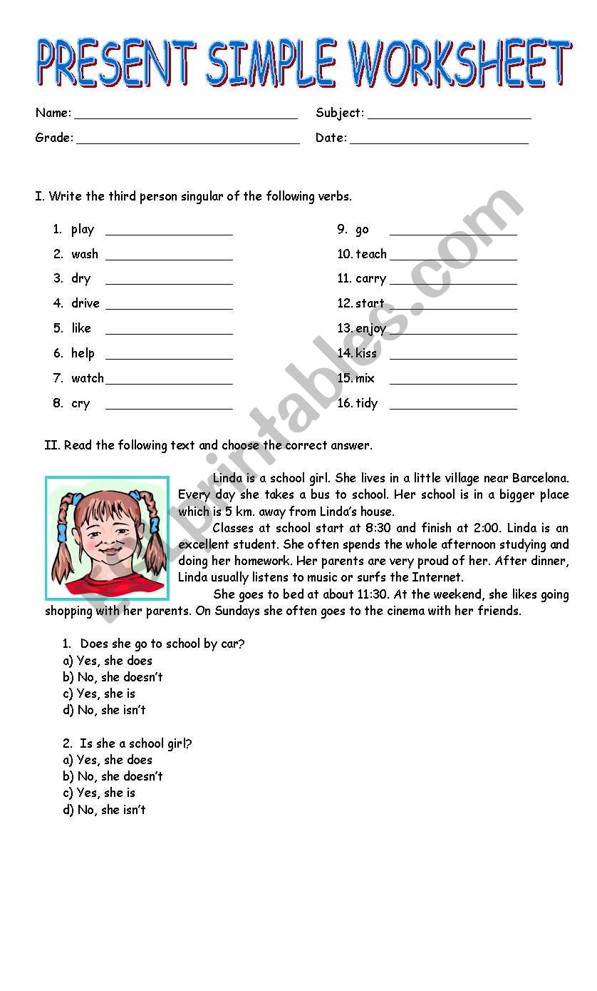 simple present worksheet worksheet