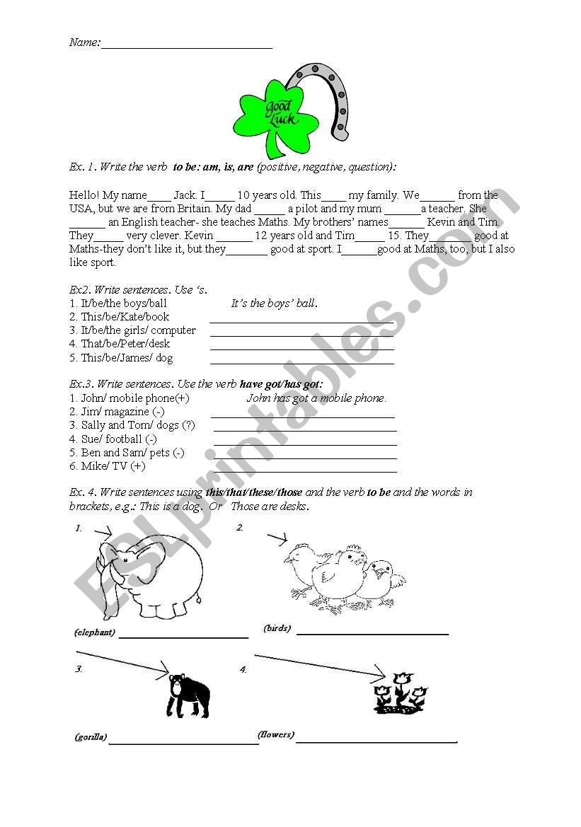 mixed language worksheet