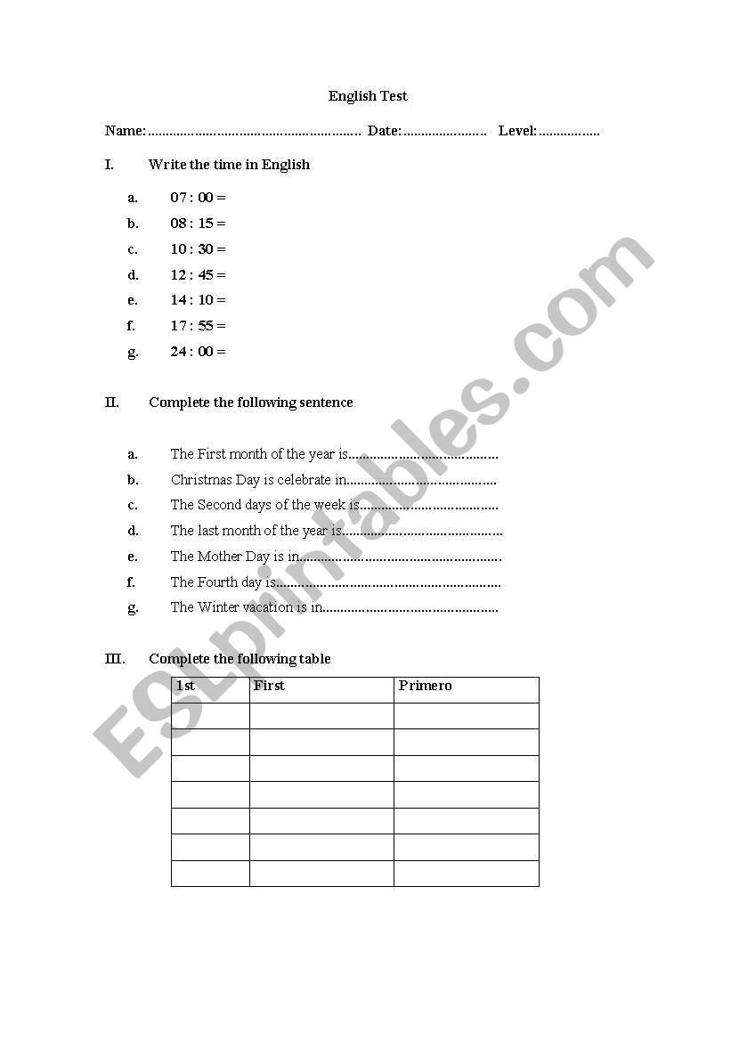 test 5 and 6 grade worksheet