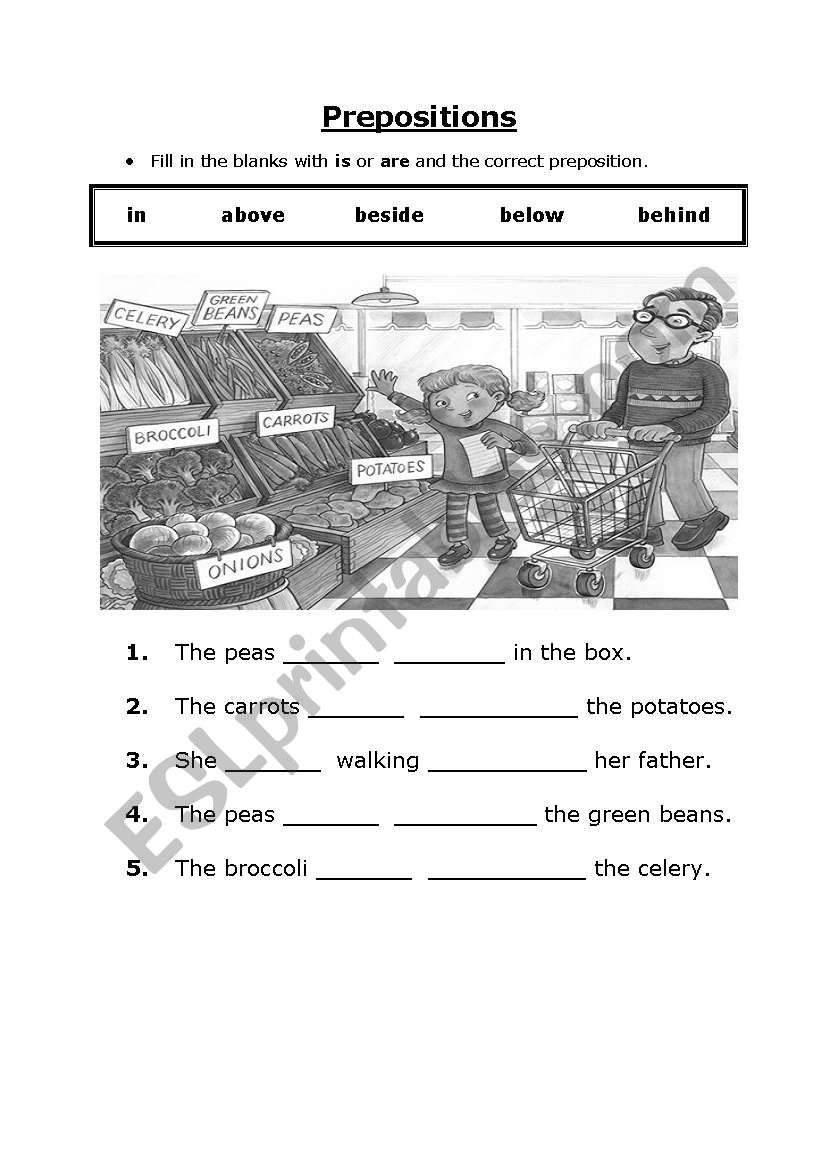 Prepositions 2 worksheet