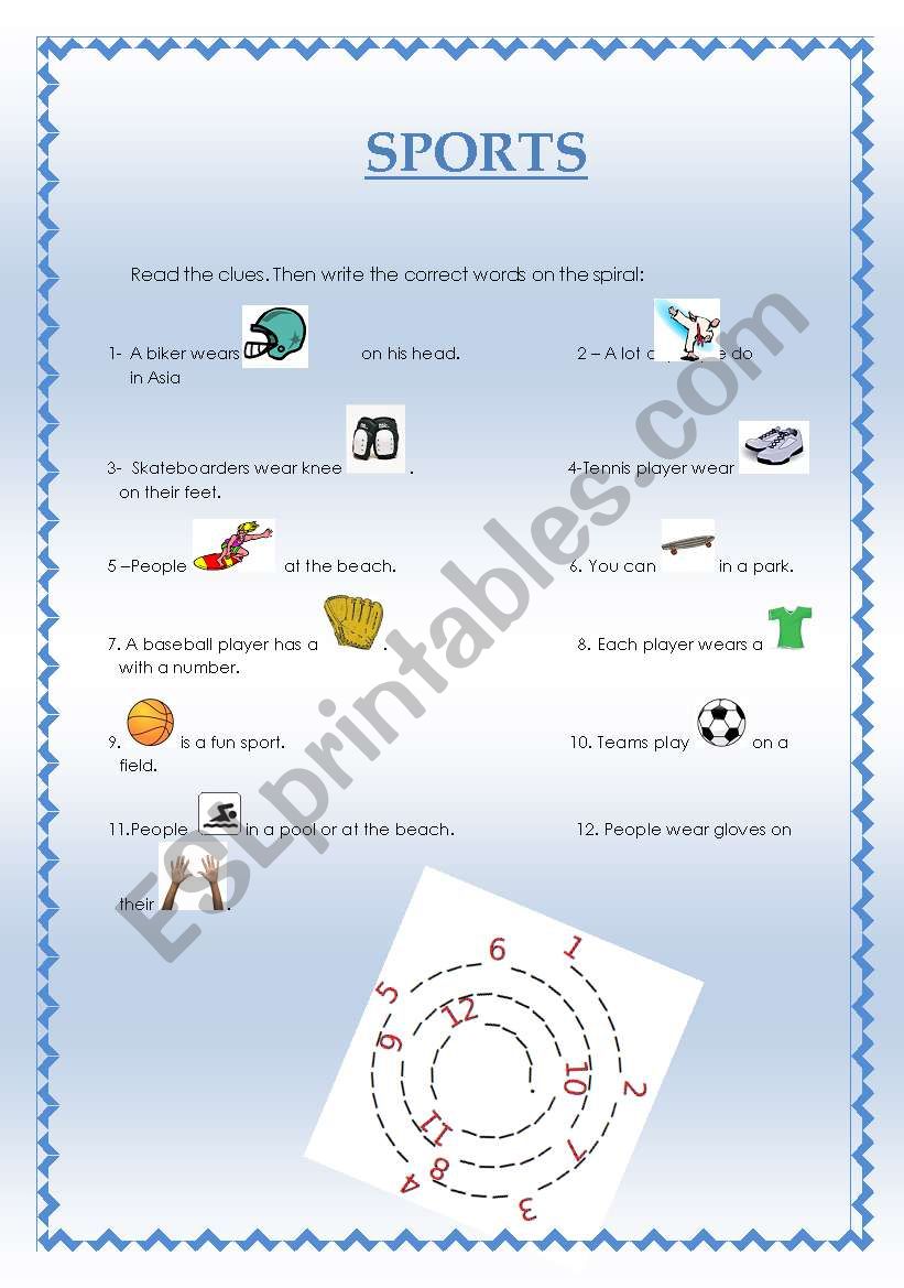 Sports worksheet