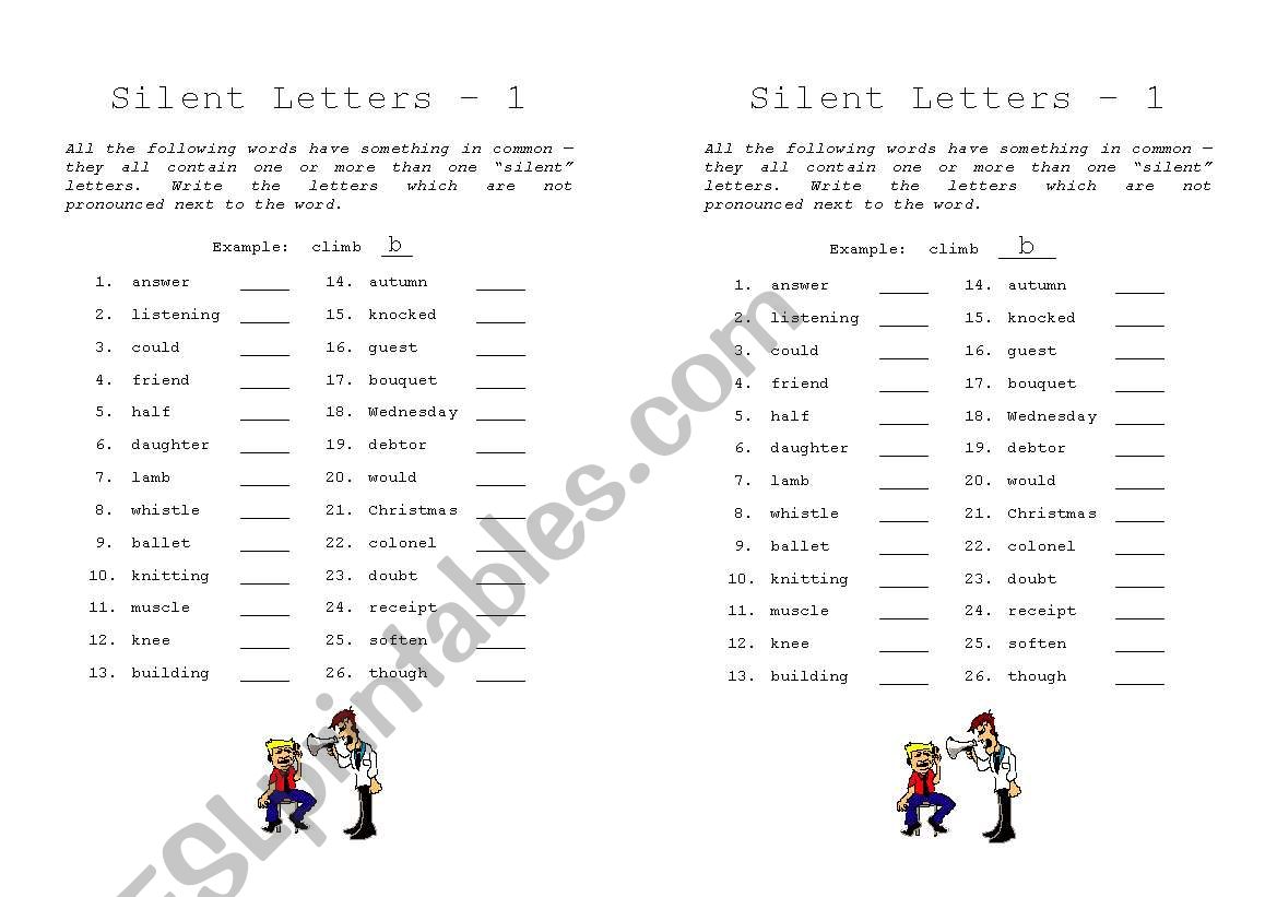 Silent Letters worksheet